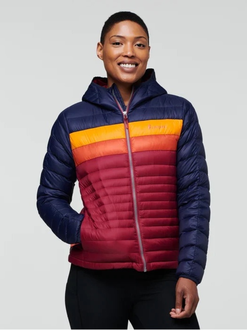 cotopaxi Navy, Orange & Magenta Colorblock Puffer Jacket